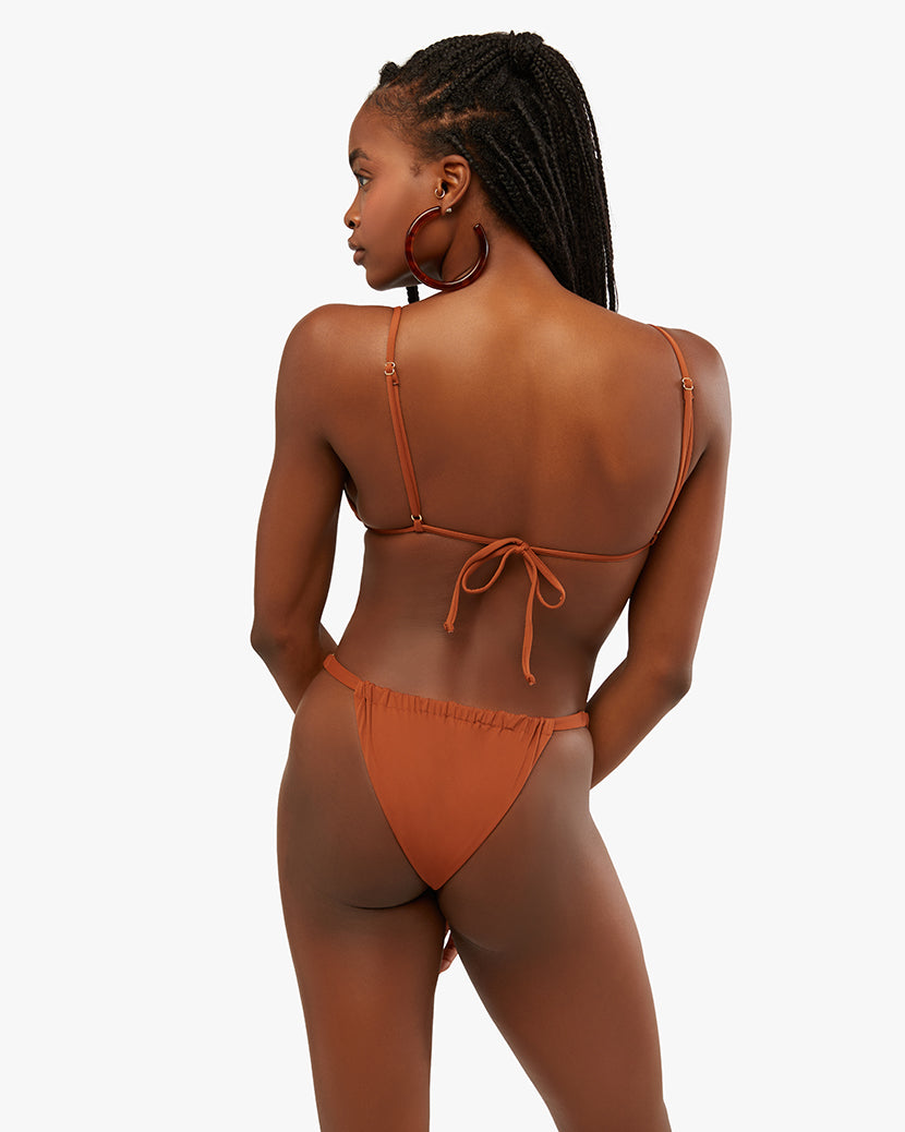 Weworewhat Espresso Adjustable Ruched Bottom