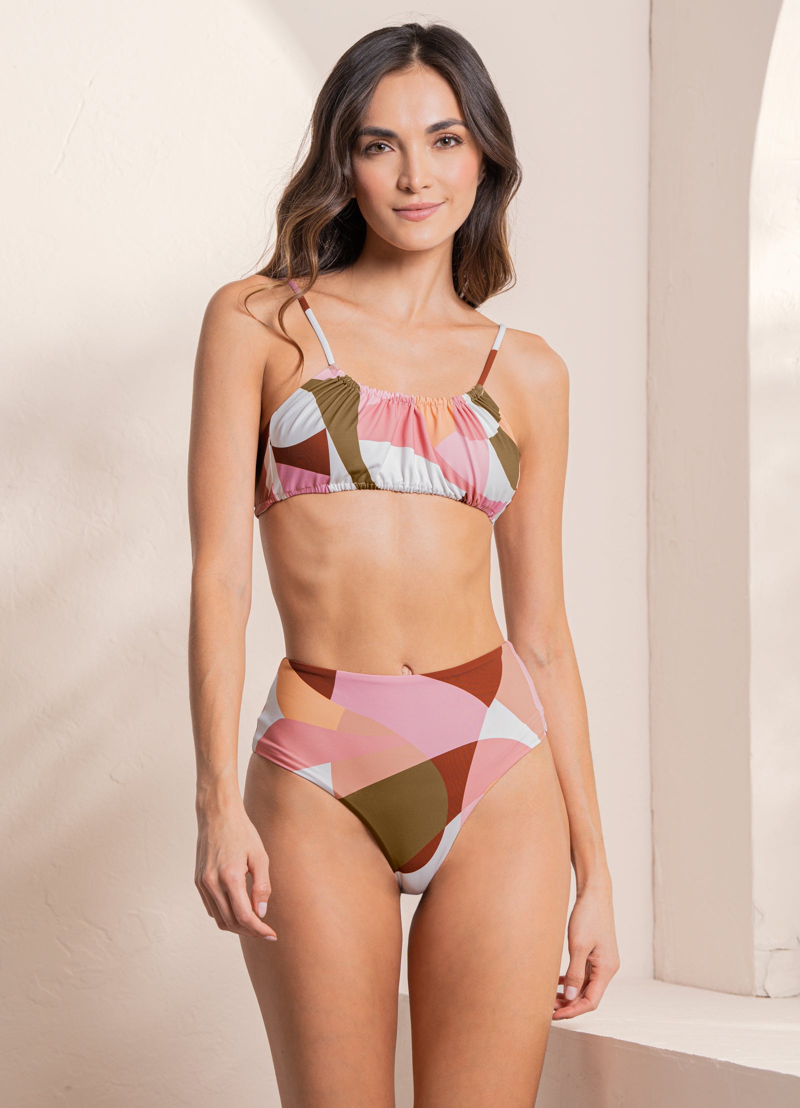 Maaji Pink Cube Nelly Bralette Bikini Top