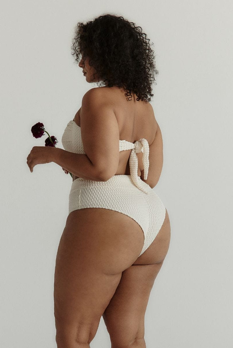Montce Bone Crochet Tori Ties Bandeau Bikini Top