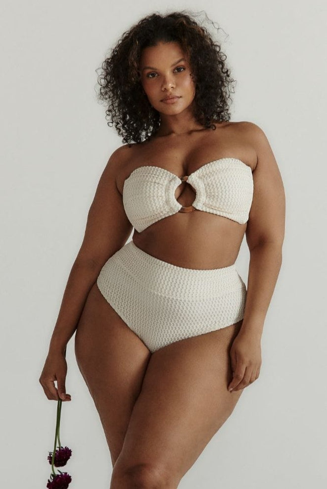 Montce Bone Crochet Tori Ties Bandeau Bikini Top