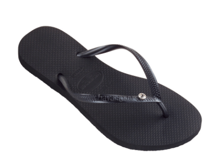 Bestswimwear -  Havaianas Black Slim Crystal Glamour Swarovski Sandal