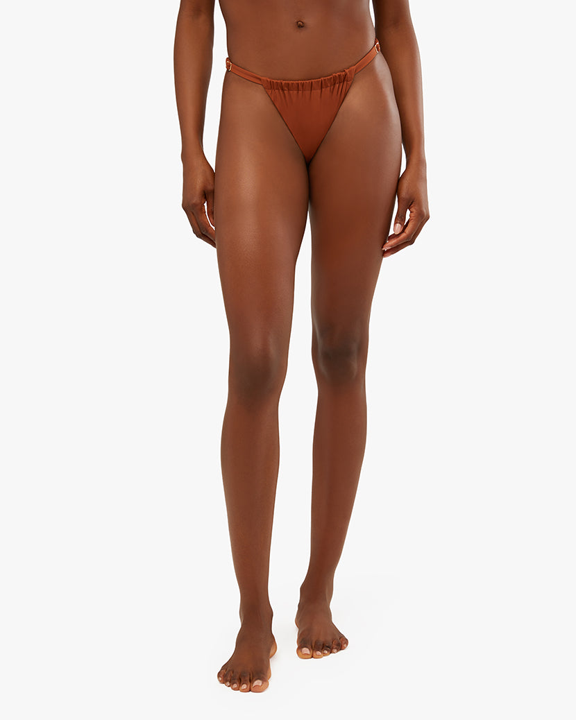 Weworewhat Espresso Adjustable Ruched Bottom