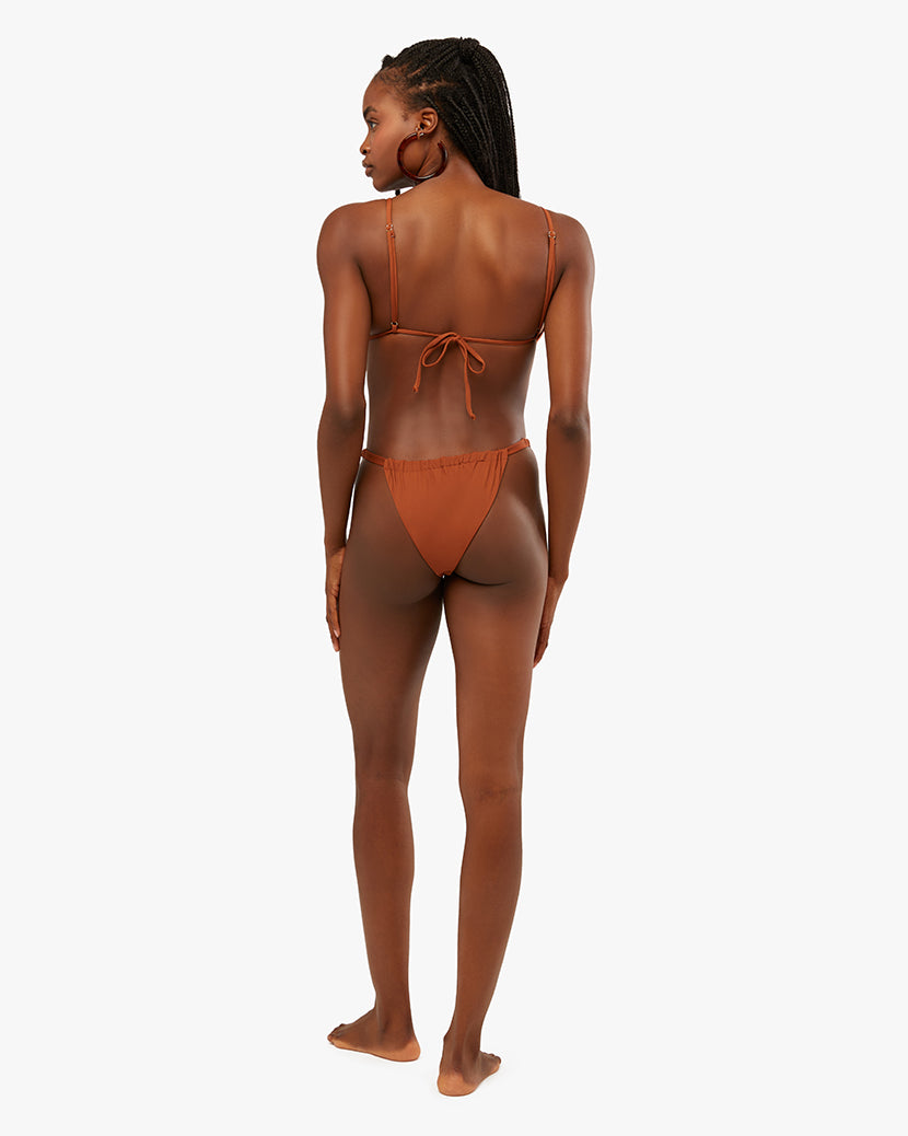 Weworewhat Espresso Adjustable Ruched Bottom