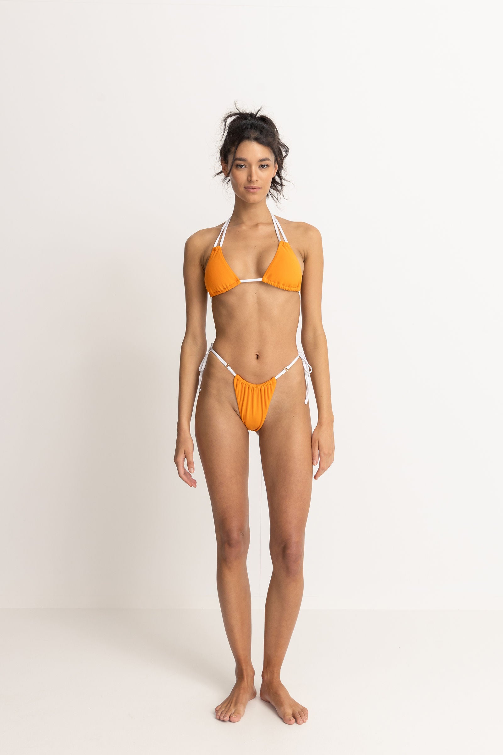 Rhythm Orange Terry Double Strap Tri Top