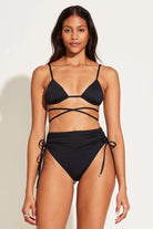 Vitamin A Black EcoLux Gemma Ruched High Waist Bottom