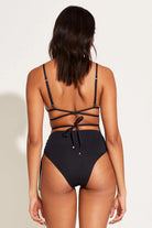 Vitamin A Black EcoLux Gemma Ruched High Waist Bottom