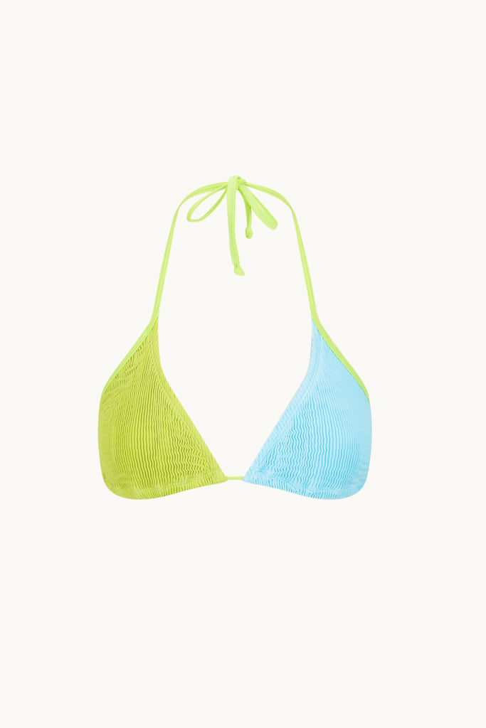 Cleonie Swim Sky & Chartreuse Bells Kini Sky Triangle Top