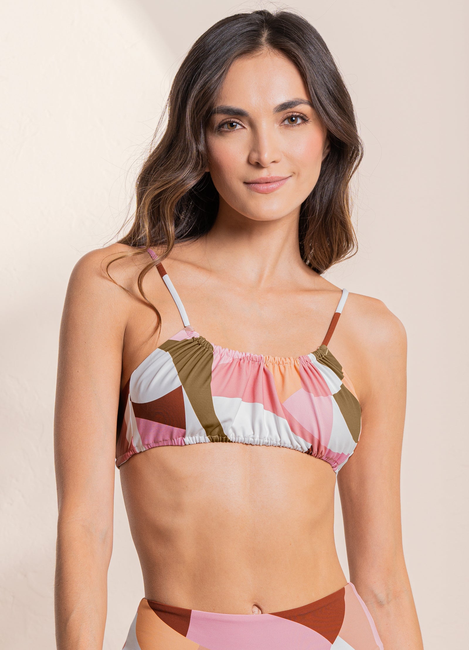 Maaji Pink Cube Nelly Bralette Bikini Top