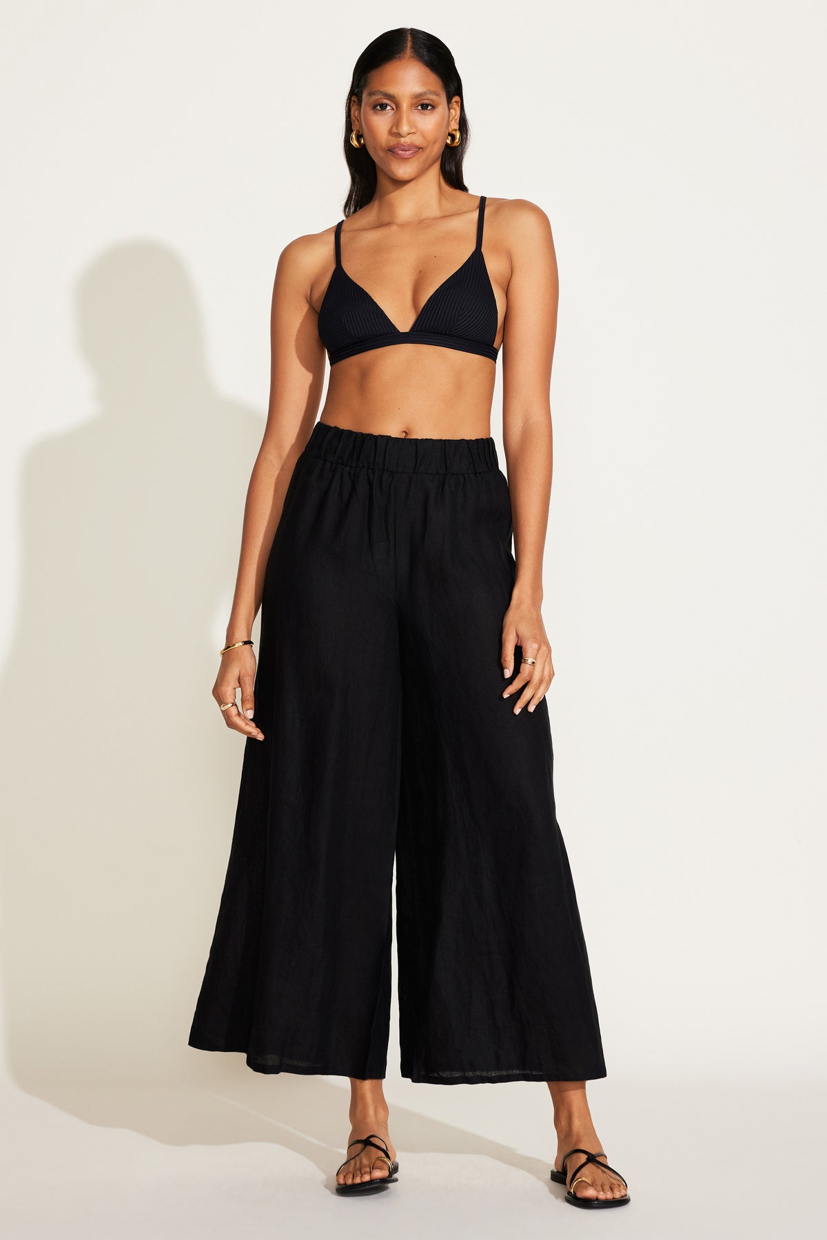 Vitamin A Black EcoLinen Tallows Wide Leg Pant