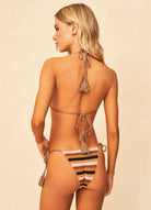 Maaji Burgundy Barcode Sunshiny Tie Side Bikini Bottom