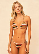 Maaji Burgundy Barcode Sunshiny Tie Side Bikini Bottom