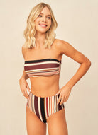 Maaji Red Burgundy Barcode Venus High Waist Bottom