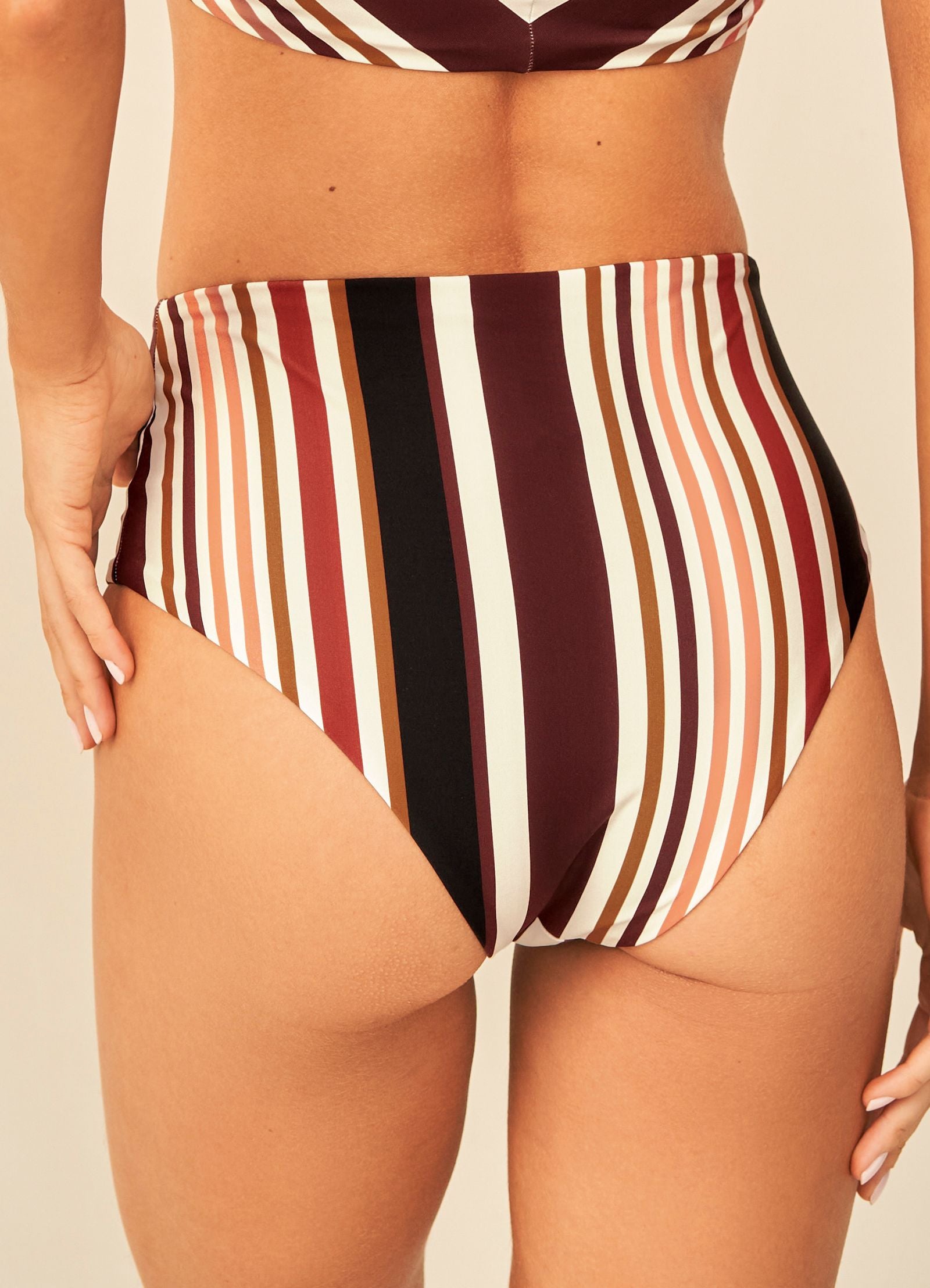 Maaji Red Burgundy Barcode Venus High Waist Bottom