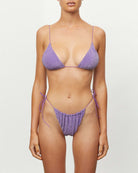 It's Now Cool Violet Lurex The Gather Tie Up Pant