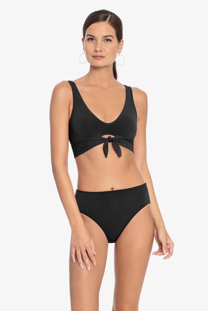 Robin Piccone Black Ava High Waist Bottom