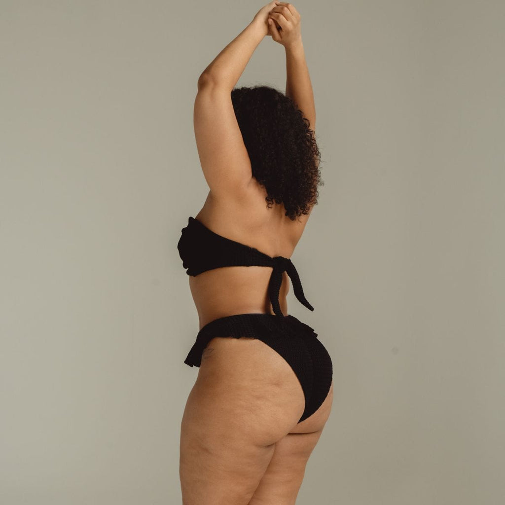 Montce Black Crochet Tori Bandeau Bikini Top