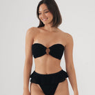 Montce Black Crochet Tori Bandeau Bikini Top