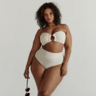 Montce Bone Crochet Tori Ties Bandeau Bikini Top