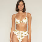 Montce Gold Filigree Tamarindo Ruffle Bikini Bottom