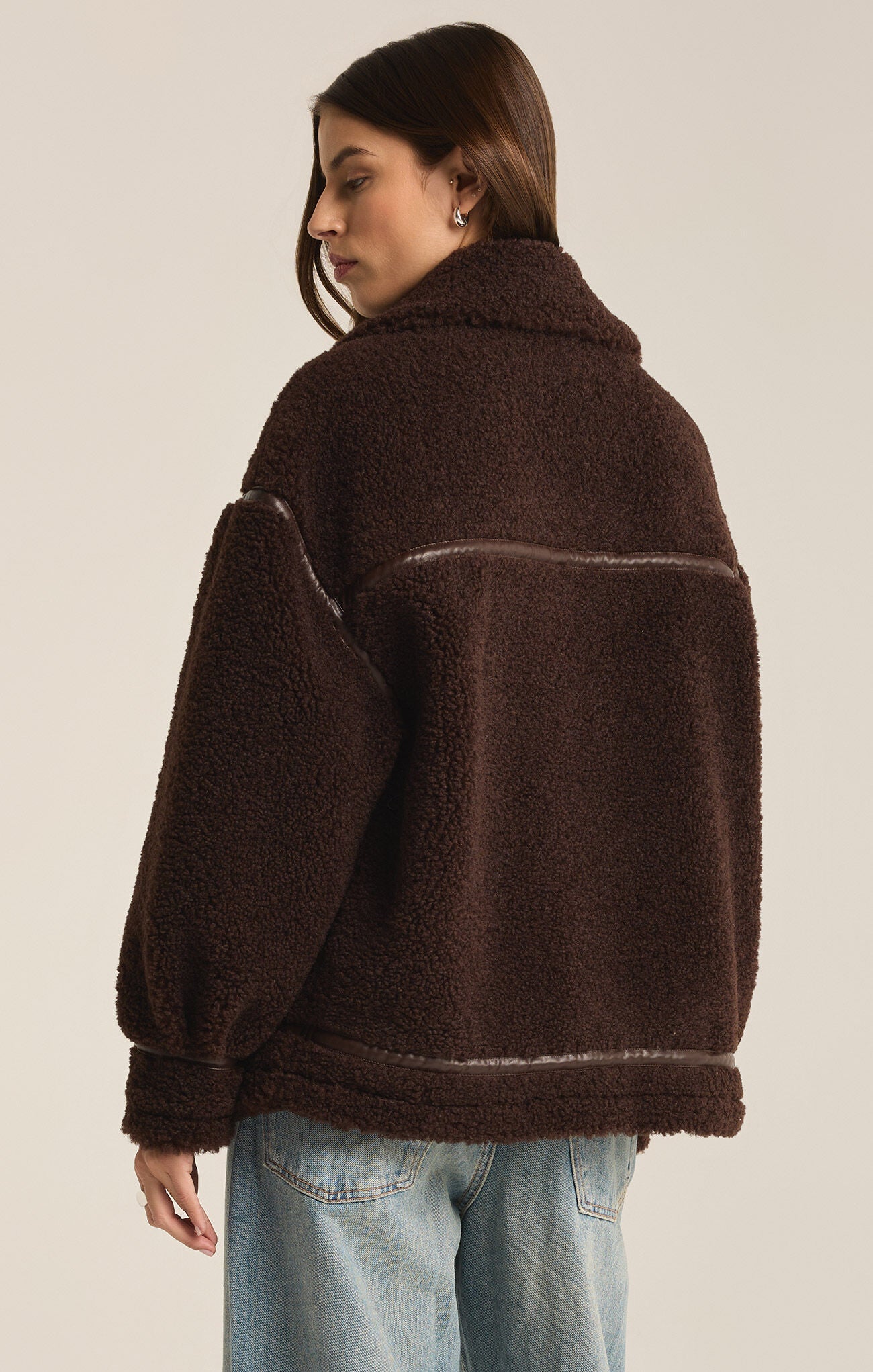 Z Supply | ZJ243993S | Ari Sherpa Coat | Dark Chocolate | L
