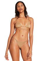 Vitamin A Golden Glow Metallic Sol Strappy Wrap Top