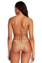 Vitamin A Golden Glow Metallic Sol Strappy Wrap Top
