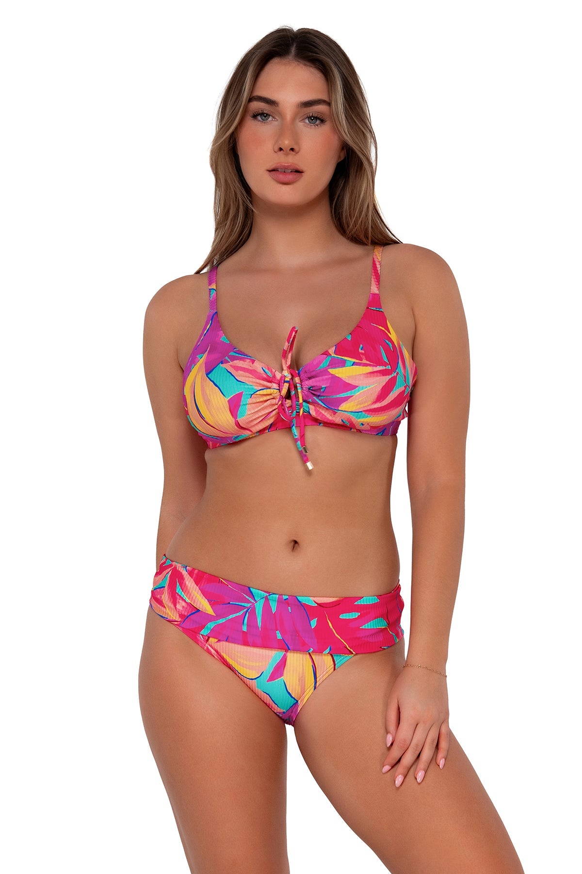 Oasis Sandbar Rib Kauai Keyhole Top, Women's Swimwear