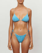It's Now Cool Turquoise Lurex The Gather Tie Up Pant