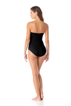 Anne Cole Black Twist Front Strapless One Piece