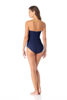 Anne Cole Navy Twist Front Strapless One Piece
