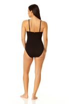 Anne Cole Black Shirred Lingerie Maillot