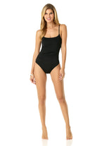 Anne Cole Black Shirred Lingerie Maillot