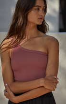 By Together Seamless One Shoulder Ribbed Crop Top