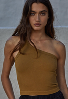 By Together Seamless One Shoulder Ribbed Crop Top