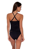 Sunsets Black Seagrass Texture Simone Tankini Top