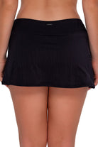 Sunsets Black Seagrass Texture Sporty Swim Skirt