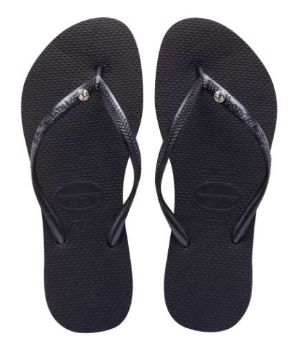 Havaianas Black Slim Crystal Glamour Swarovski Sandal Bestswimwear