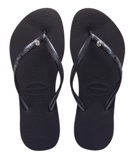 Bestswimwear -  Havaianas Black Slim Crystal Glamour Swarovski Sandal