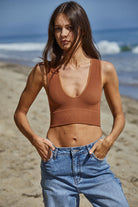 By Together Plunge V-neck Crop Tank