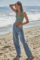 By Together Plunge V-neck Crop Tank